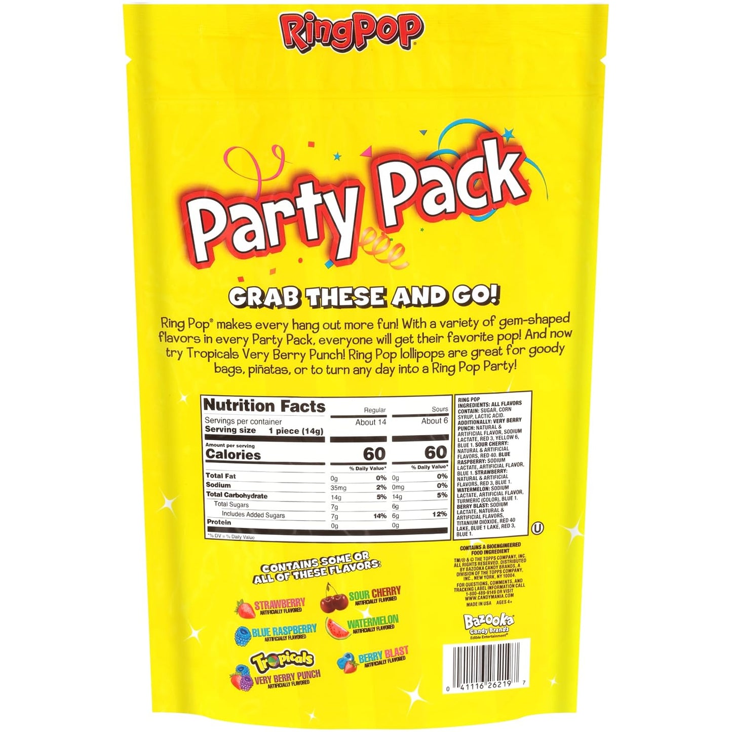 Lollipops - Bulk Candy Individually Wrapped Suckers Variety Party Pack- 20 Count W/ Assorted Flavors - Hard Candy for Party Favors, Kids & Goodie Bags
