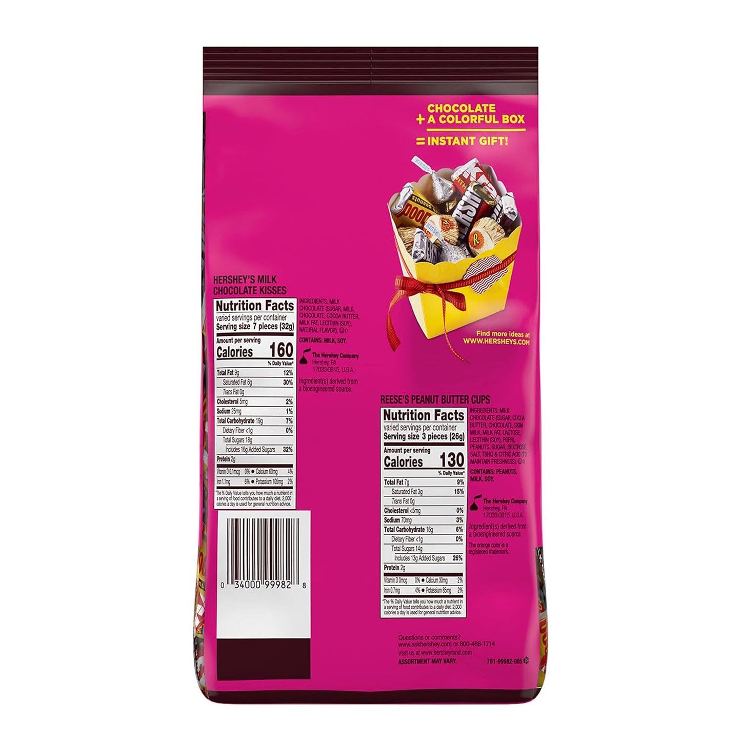 and REESE'S Assorted Chocolate Flavored Candy Party Pack, 35 Oz