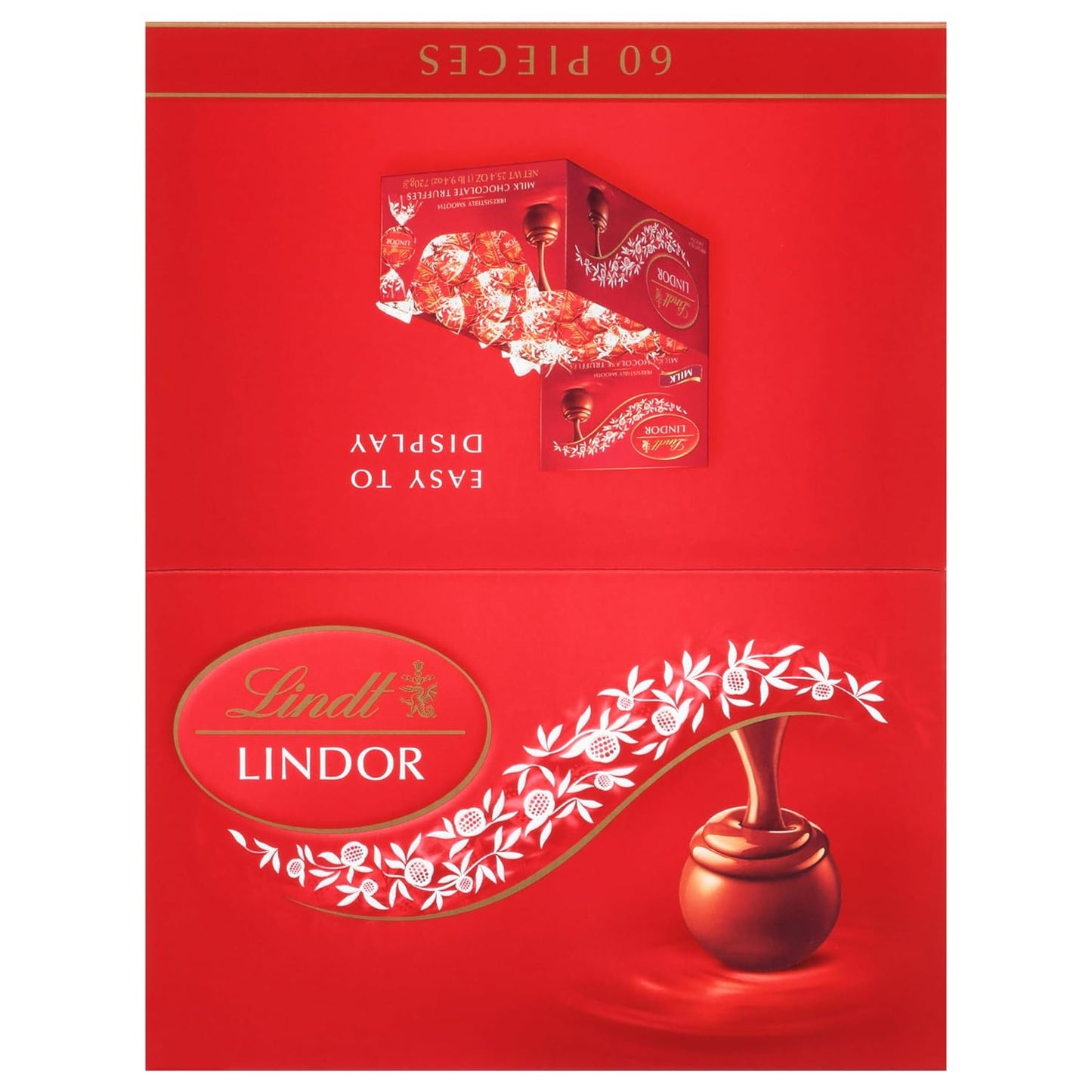 LINDOR Milk Chocolate Candy Truffles with Smooth, Melting Truffle Center, Chocolate for Holidays, 25.4 Oz., 60 Count