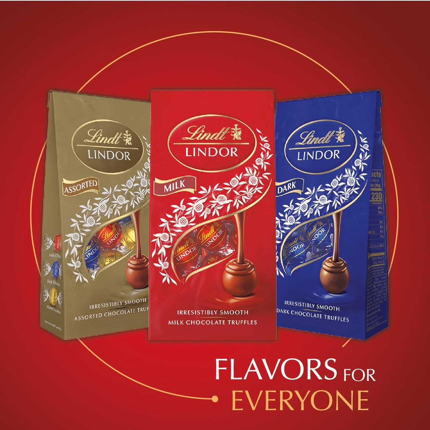 LINDOR Milk Chocolate Candy Truffles with Smooth, Melting Truffle Center, Chocolate for Holidays, 25.4 Oz., 60 Count