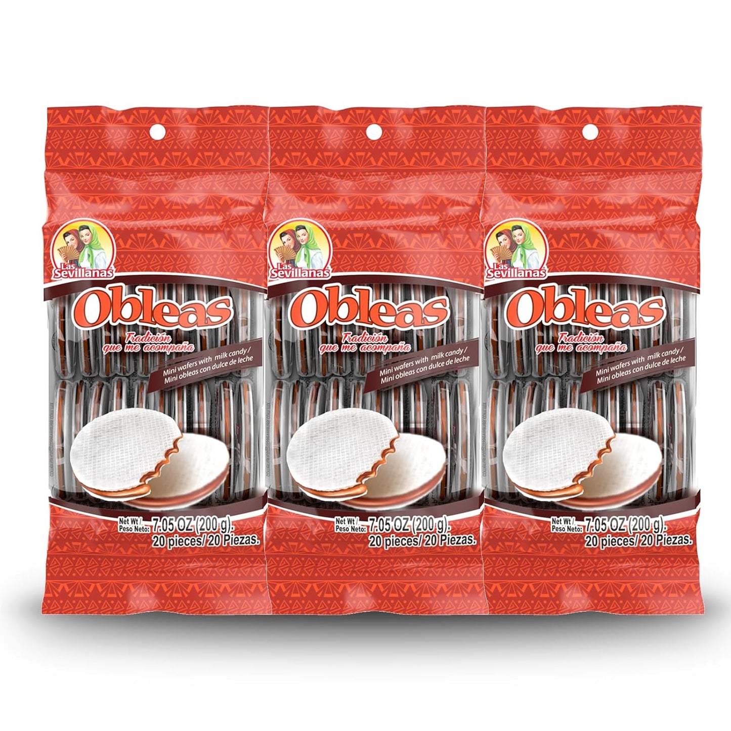 Obleas Con Dulce De Leche – Mini Caramel Wafer Cookies (Dulces Mexicanos) – Traditional Mexican Candy – Authentic Mexican Snack – Milk Caramel Filled Wafers- 20 Pieces 7.05 Oz/200 G (Pack of 3)