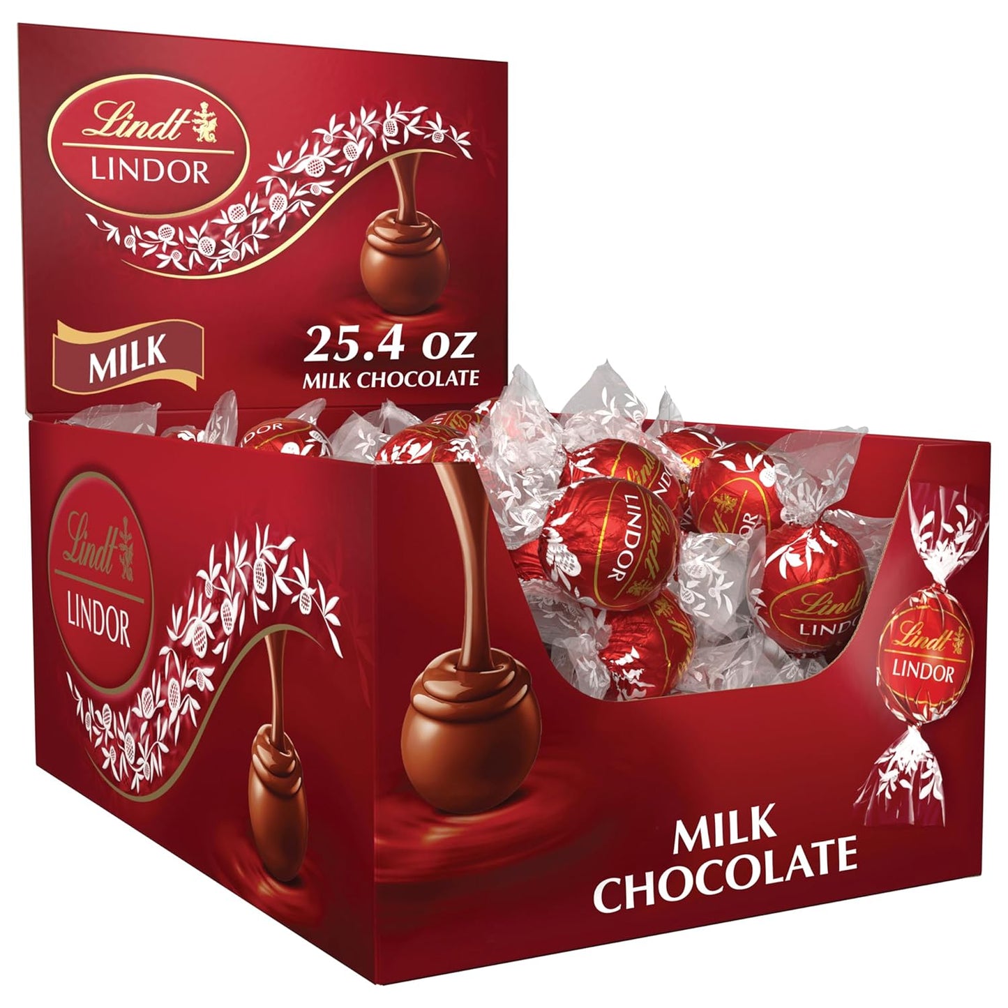 LINDOR Milk Chocolate Candy Truffles with Smooth, Melting Truffle Center, Chocolate for Holidays, 25.4 Oz., 60 Count
