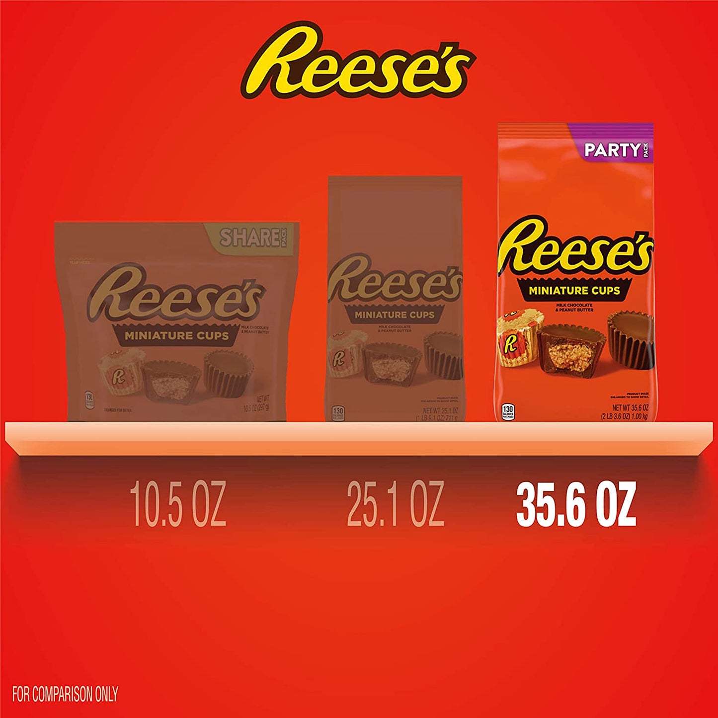 Miniatures Milk Chocolate Peanut Butter Cups, Halloween Candy Party Pack, 35.6 Oz