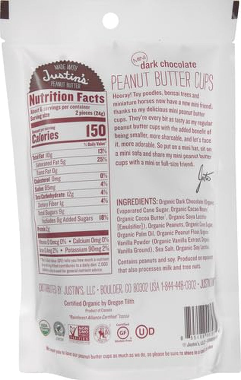 , Mini Dark Chocolate Peanut Butter Cups, 4.7 Oz