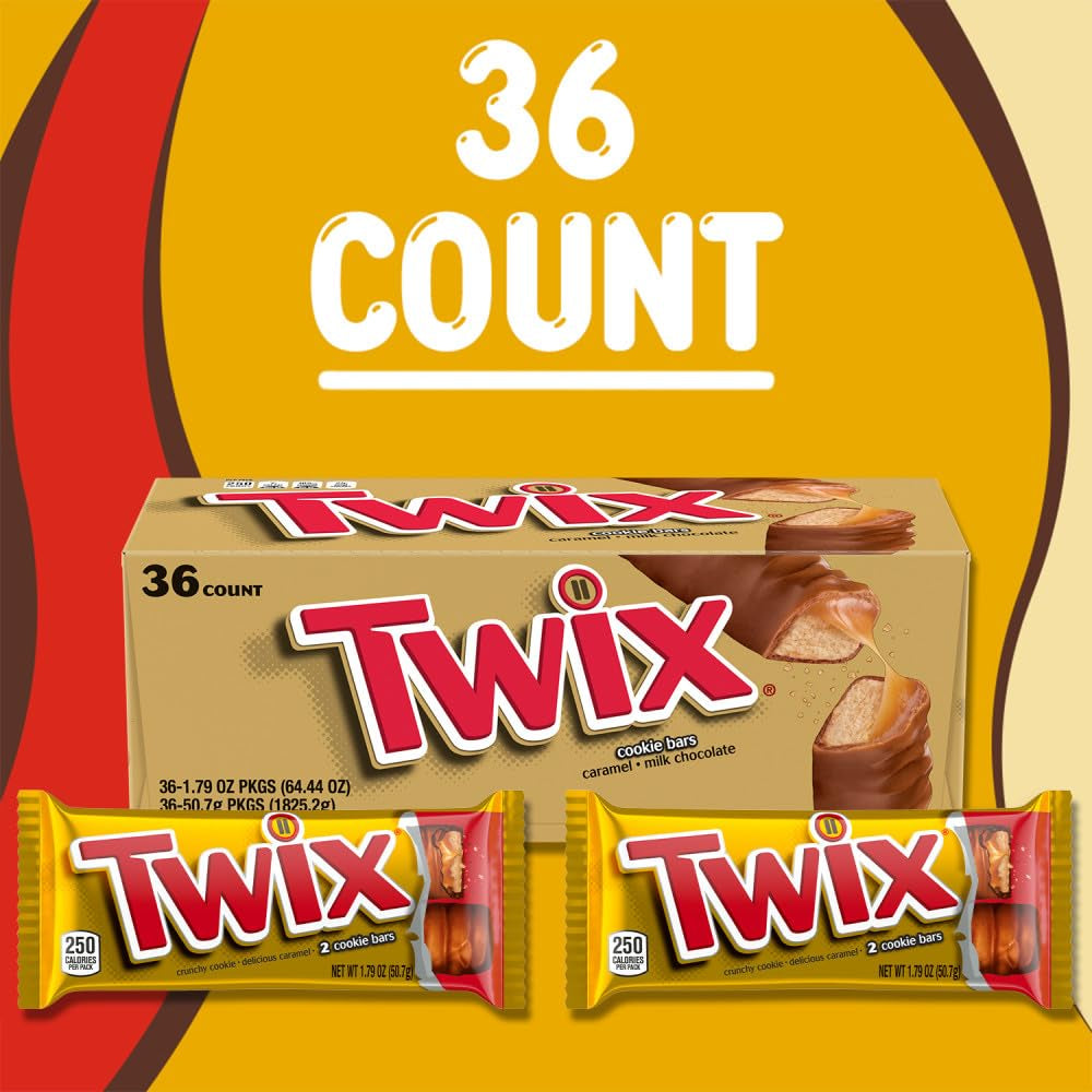 Full Size Caramel Chocolate Cookie Candy Bar, 1.79 Oz. 36-Count Box