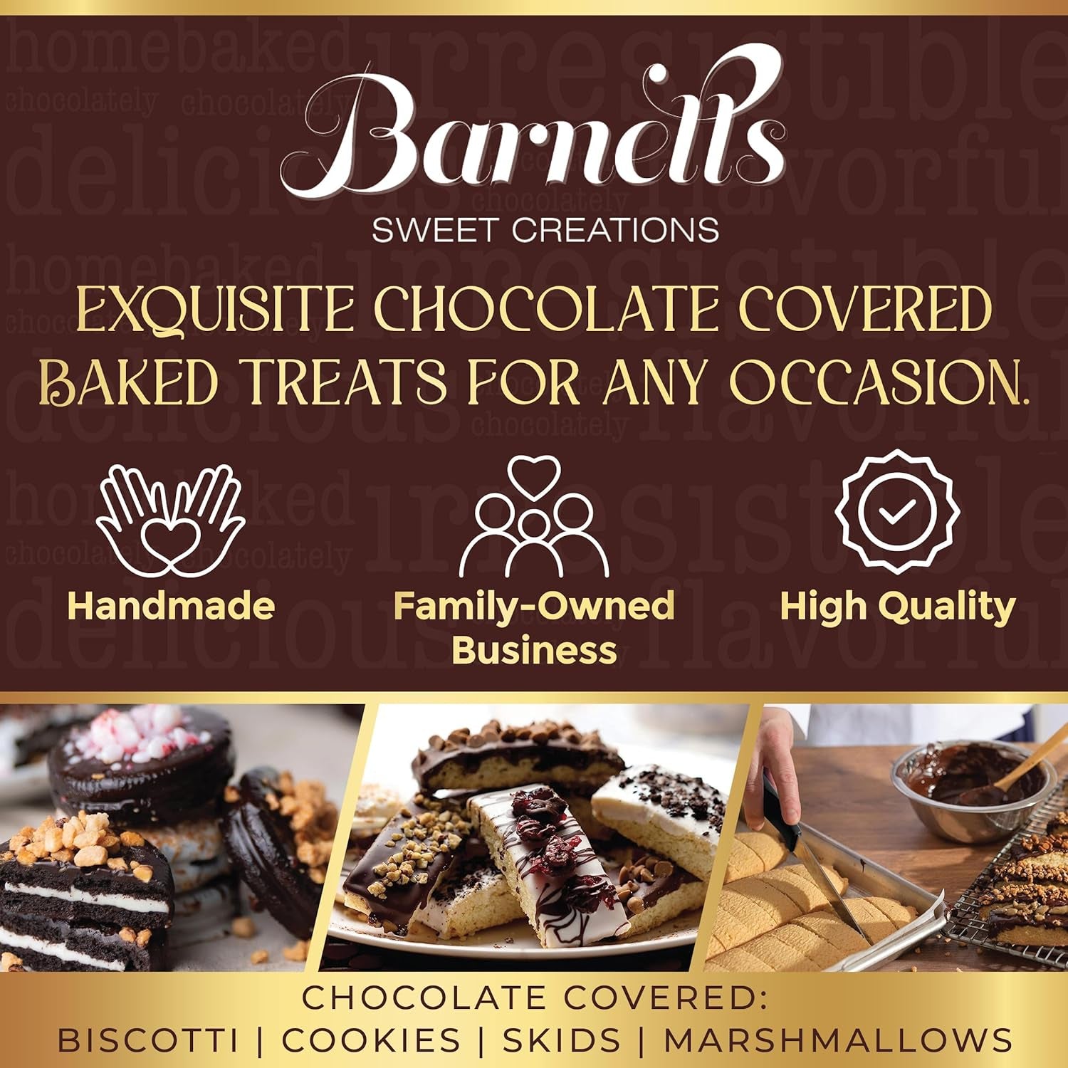 Chocolate Biscotti Gift Basket, 24 Gourmet Chocolate Cookies Gift Box, Gifts for Food Delivery Ideas for Women Men Grandma Teachers