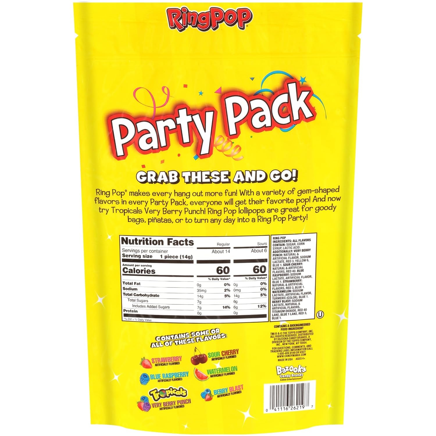 Lollipops - Bulk Candy Individually Wrapped Suckers Variety Party Pack- 20 Count W/ Assorted Flavors - Hard Candy for Party Favors, Kids & Goodie Bags