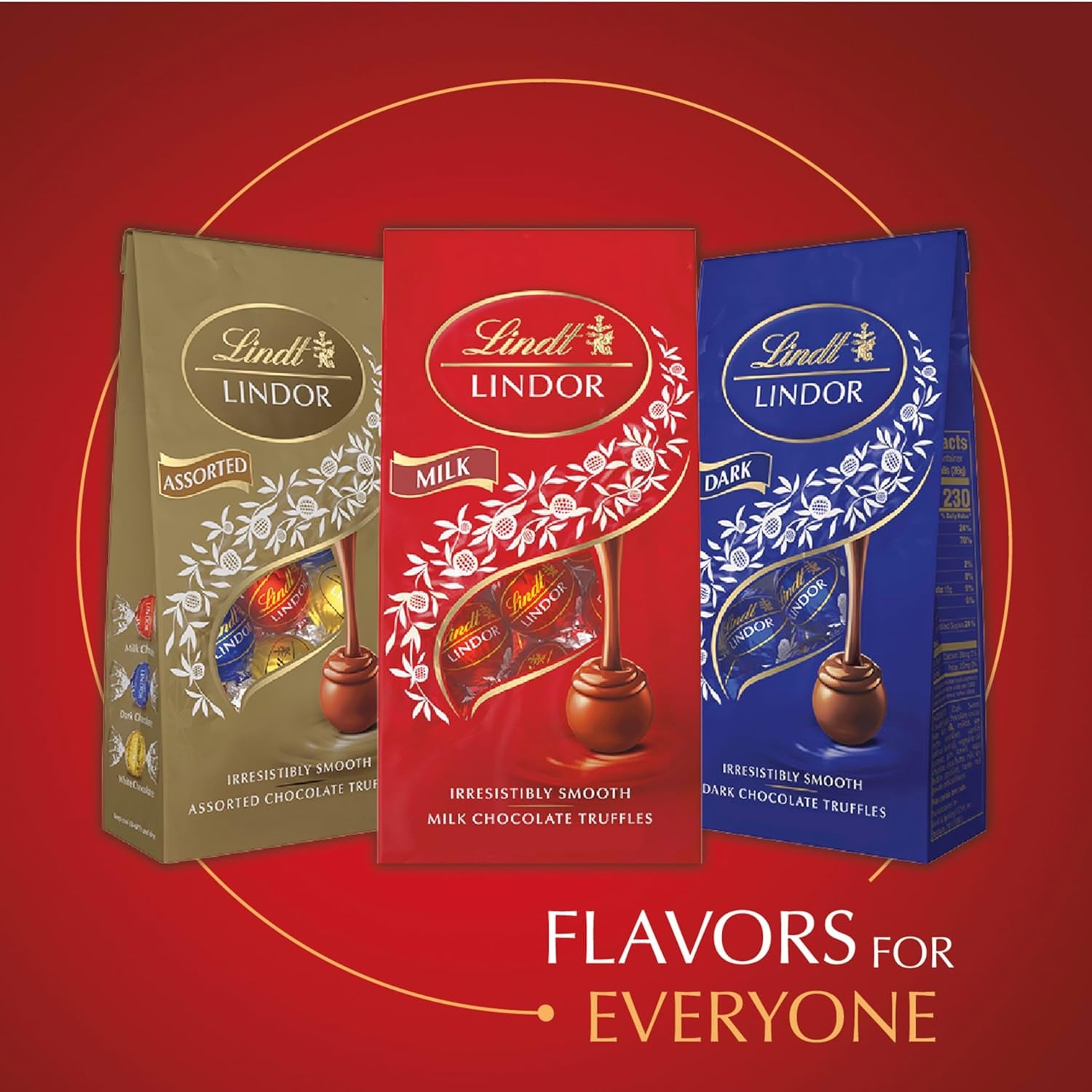 LINDOR Milk Chocolate Candy Truffles with Smooth, Melting Truffle Center, Chocolate for Holidays, 25.4 Oz., 60 Count