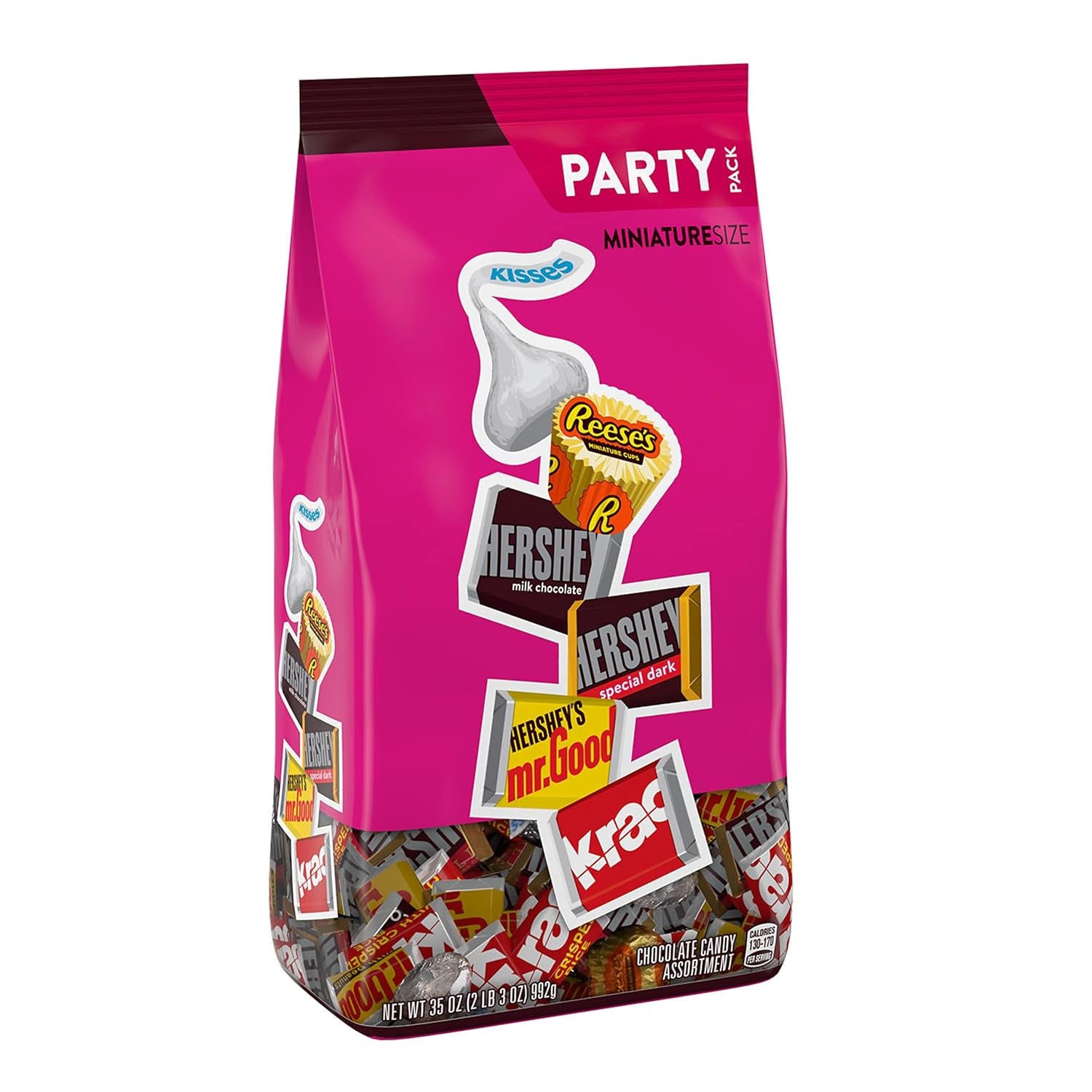 and REESE'S Assorted Chocolate Flavored Candy Party Pack, 35 Oz