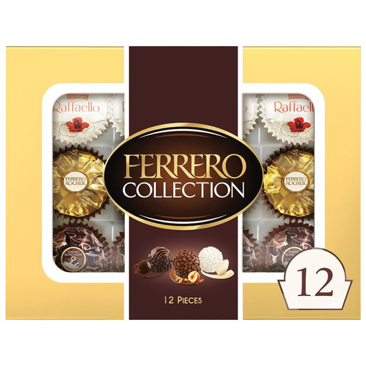 Collection, 12 Count, Premium Gourmet Assorted Hazelnut Milk Chocolate, Dark Chocolate and Coconut, 4.6 Oz