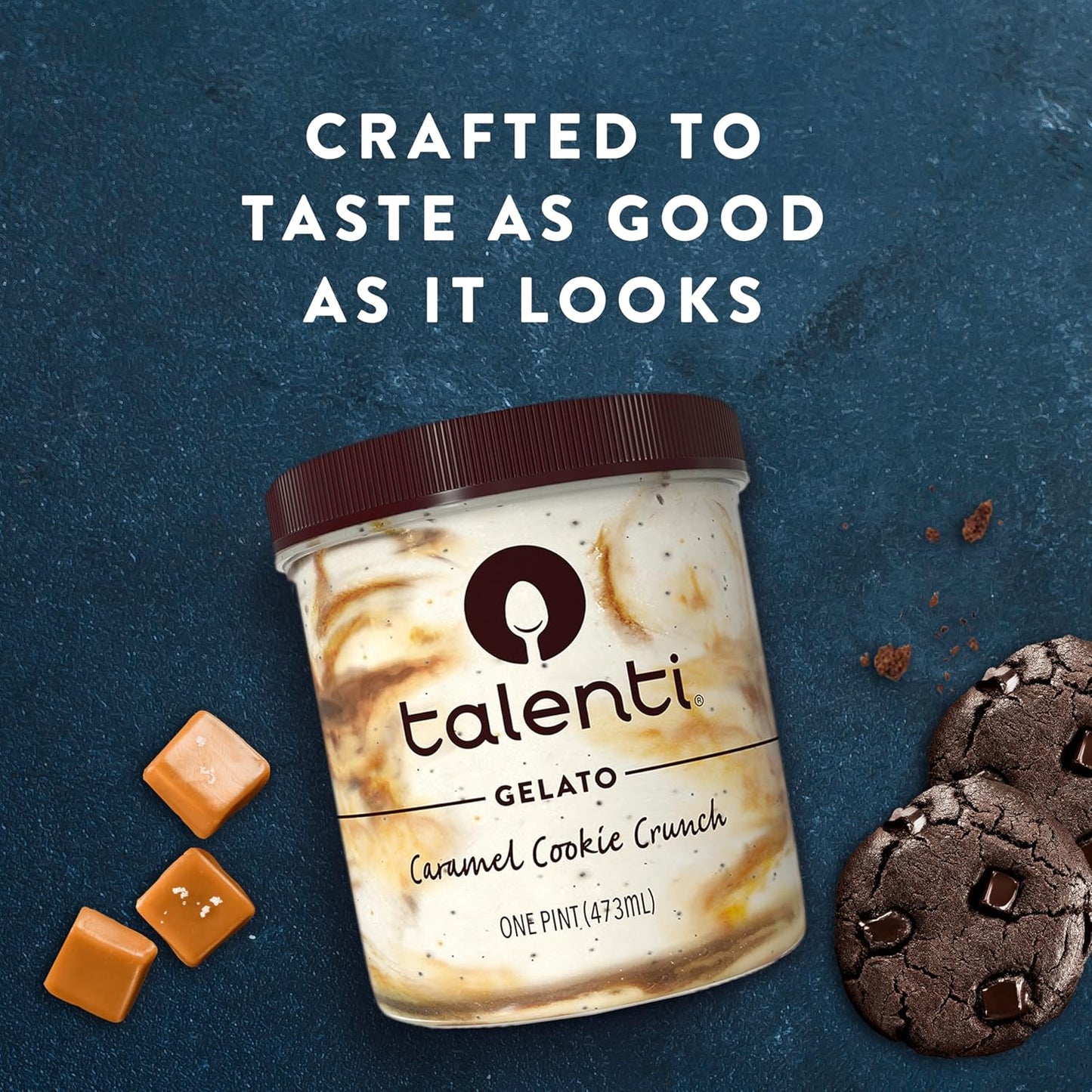 Gelato for a Delicious Frozen Dessert Caramel Cookie Crunch Made with Ingredients 1 Pint