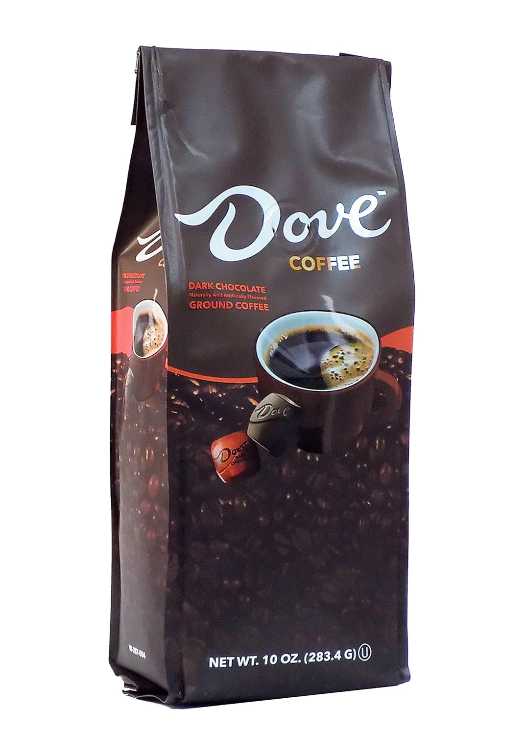 Ground Coffee, Medium Roast, Dove Dark Chocolate Flavored 10Oz Bag