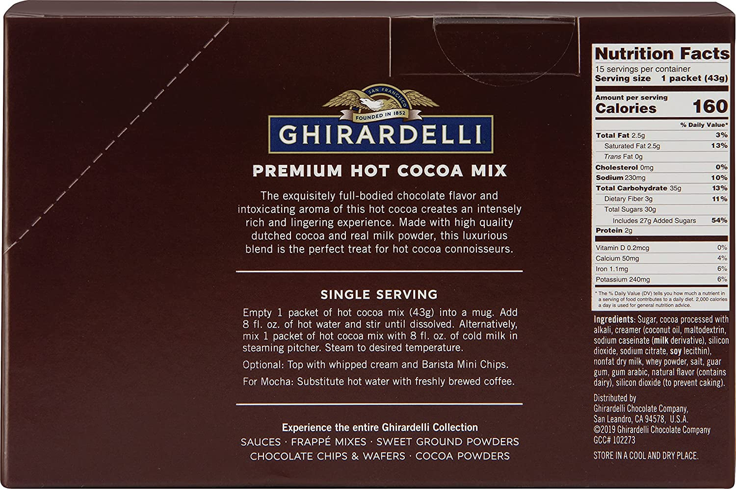 Premium Hot Cocoa Envelopes, Rich Chocolate, 22.7 Ounce (Pack of 15)