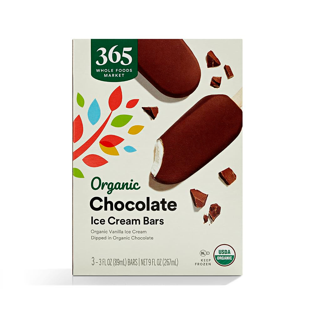 Organic Vanilla Ice Cream Chocolate Bar, 3 Count, 3 Ounce Each